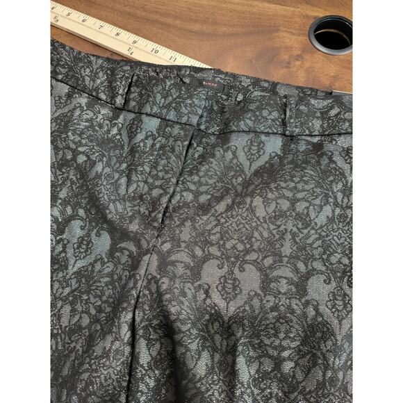 NWT Worthington Black Lace look Metallic thread Slim Fit Ankle Pants Sz 10 #477 - Picture 12 of 12